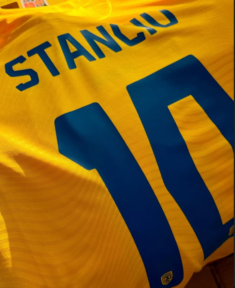 Romania's home football jersey for 2025-26 Fan version