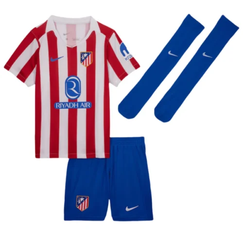 7858749faf kids Atletico Madrid Home Soccer Kits 25-26 (Jersey+Shorts+Socks)