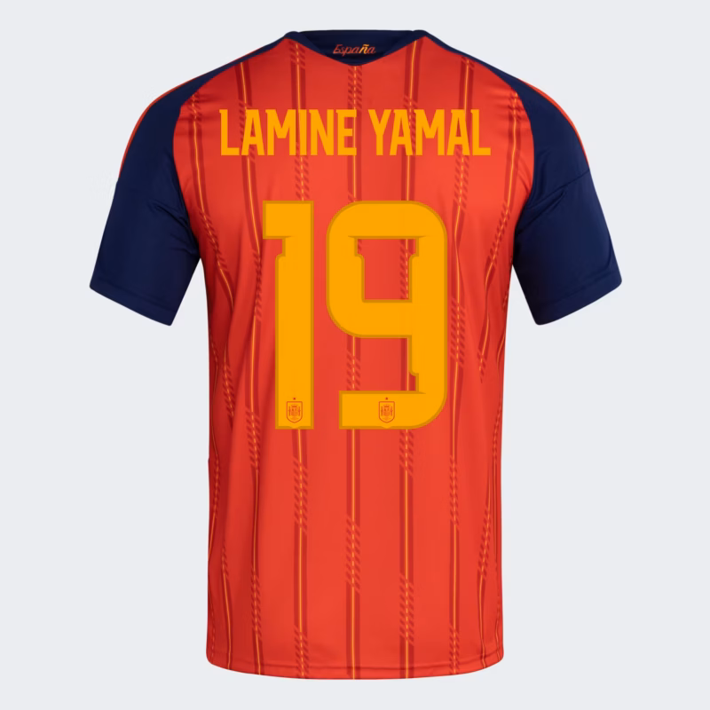Spain 26 Home Yamal Jersey #19