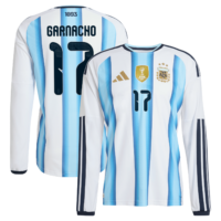 Argentina adidas Home Authentic Shirt 2026 - Long sleeve with Garnacho 17 printing