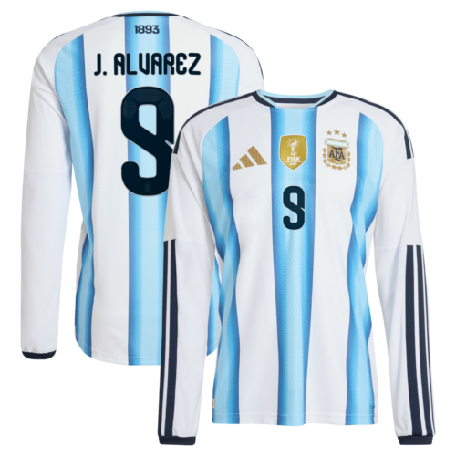 A2B image: argentina-adidas-home-authentic-shirt-2026-long-sleeve-with-j-alvarez-9-printing Argentina adidas Home Authentic Shirt 2026 - Long sleeve with J. Alvarez 9 printing