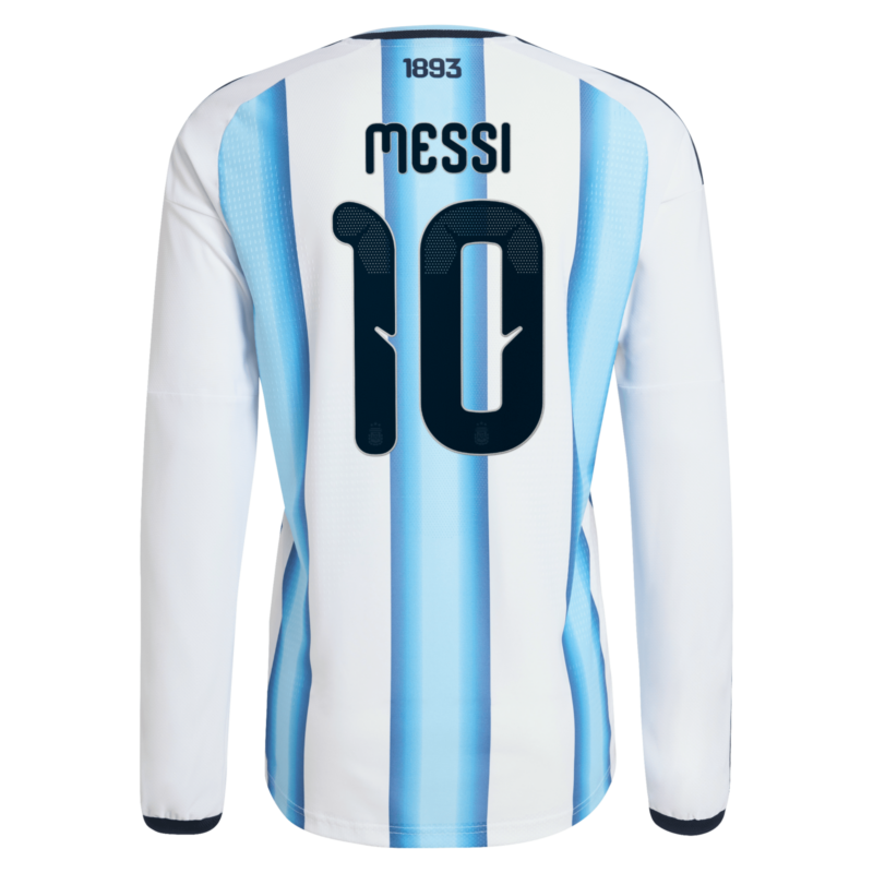 Argentina adidas Home Authentic Shirt 2026 - Long sleeve with Messi 10 printing