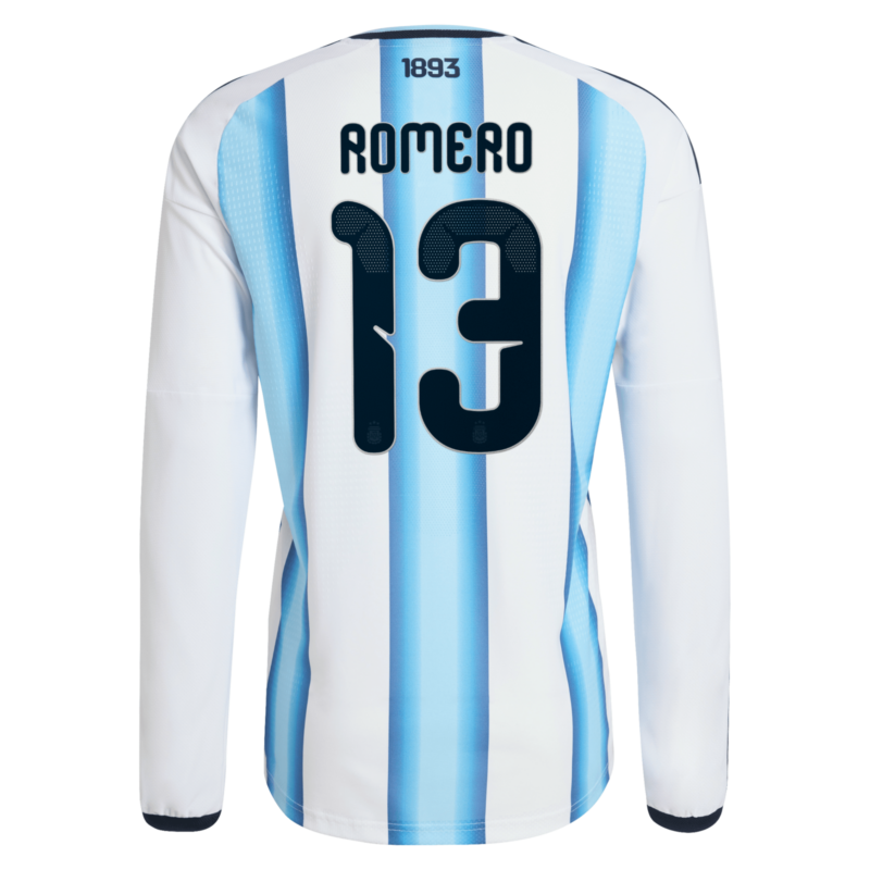 A2B image: argentina-adidas-home-authentic-shirt-2026-long-sleeve-with-romero-13-printing Argentina adidas Home Authentic Shirt 2026 - Long sleeve with Romero 13 printing