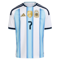 A2B image: argentina-adidas-home-shirt-2026-kids-with-de-paul-7-printing Argentina adidas Home Shirt 2026 - Kids with De Paul 7 printing