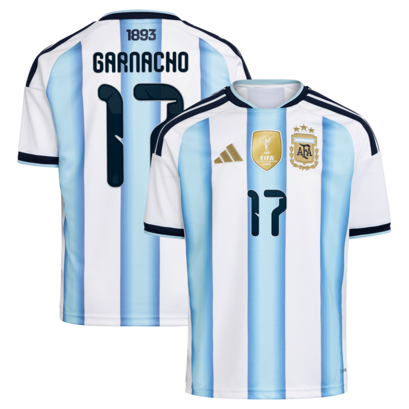 A2B image: argentina-adidas-home-shirt-2026-kids-with-garnacho-17-printing Argentina adidas Home Shirt 2026 - Kids with Garnacho 17 printing