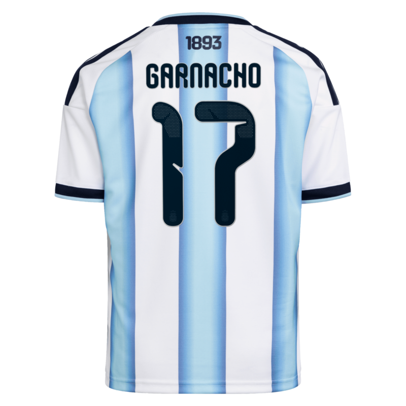 A2B image: argentina-adidas-home-shirt-2026-kids-with-garnacho-17-printing Argentina adidas Home Shirt 2026 - Kids with Garnacho 17 printing