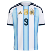A2B image: argentina-adidas-home-shirt-2026-kids-with-j-alvarez-9-printing Argentina adidas Home Shirt 2026 - Kids with J. Alvarez 9 printing