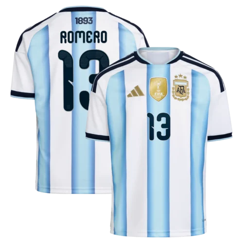 A2B image: argentina-adidas-home-shirt-2026-kids-with-romero-13-printing Argentina adidas Home Shirt 2026 - Kids with Romero 13 printing