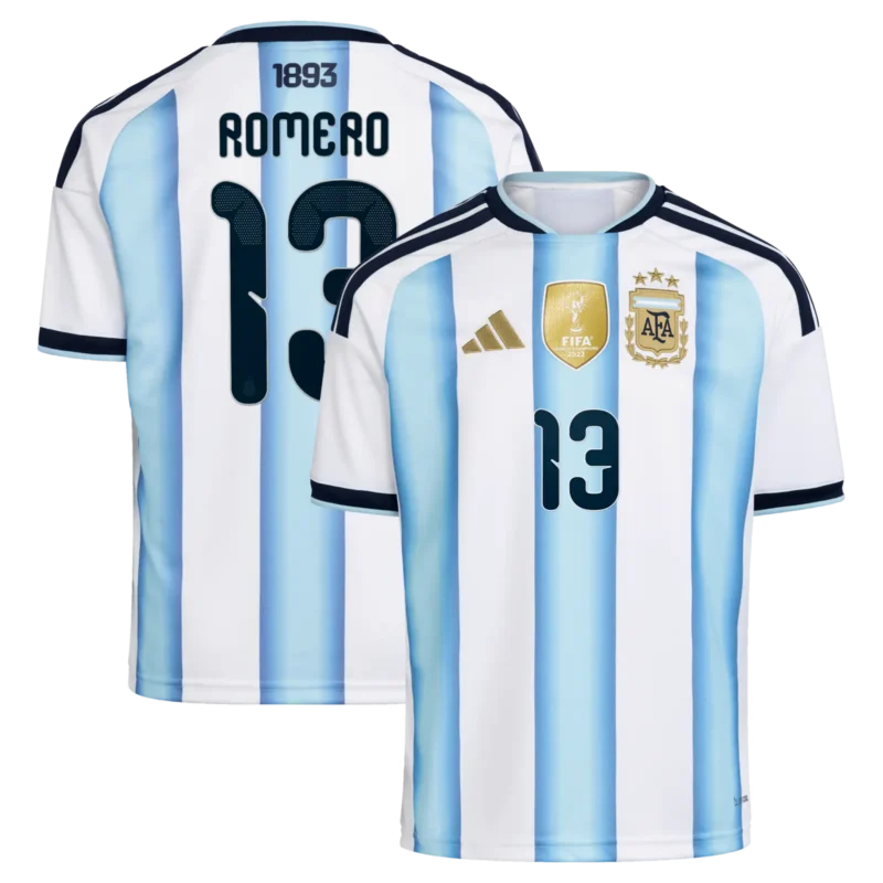 A2B image: argentina-adidas-home-shirt-2026-kids-with-romero-13-printing Argentina adidas Home Shirt 2026 - Kids with Romero 13 printing