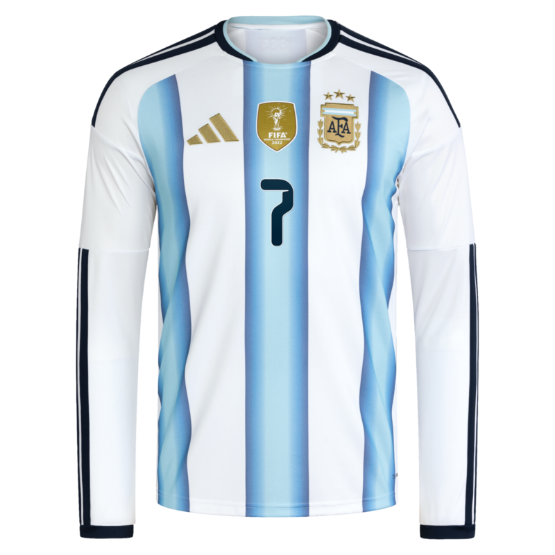 Argentina adidas Home Shirt 2026 -Long sleeve with De Paul 7 printing