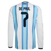 Argentina adidas Home Shirt 2026 -Long sleeve with De Paul 7 printing