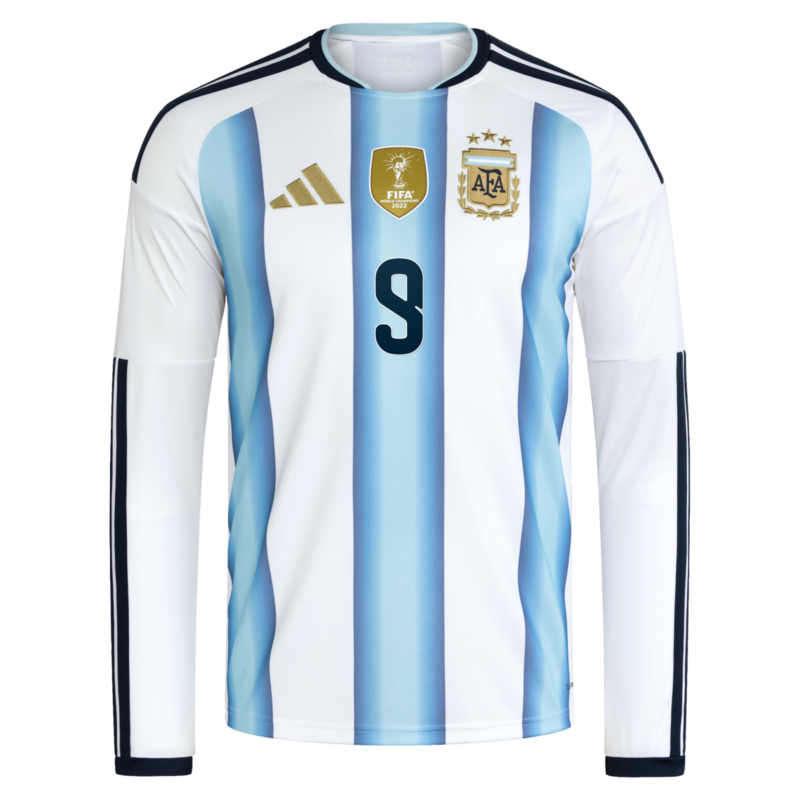 A2B image: argentina-adidas-home-shirt-2026-long-sleeve-with-j-alvarez-9-printing Argentina adidas Home Shirt 2026 -Long sleeve with J. Alvarez 9 printing
