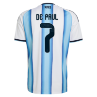 Argentina adidas Home Shirt 2026 with De Paul 7 printing