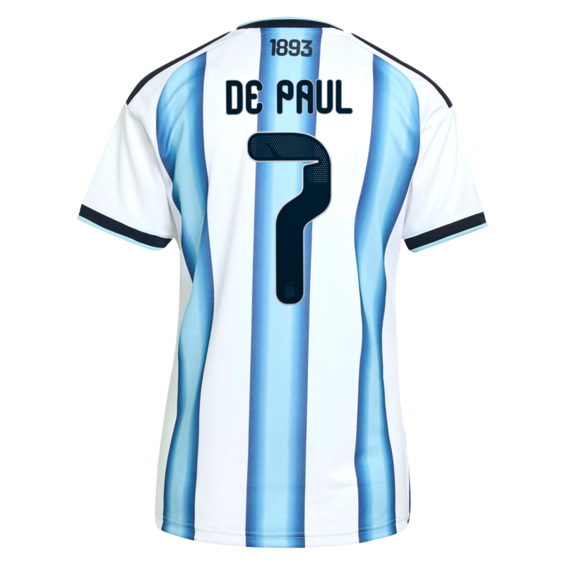 Argentina adidas Home Shirt 2026 - Womens with De Paul 7 printing