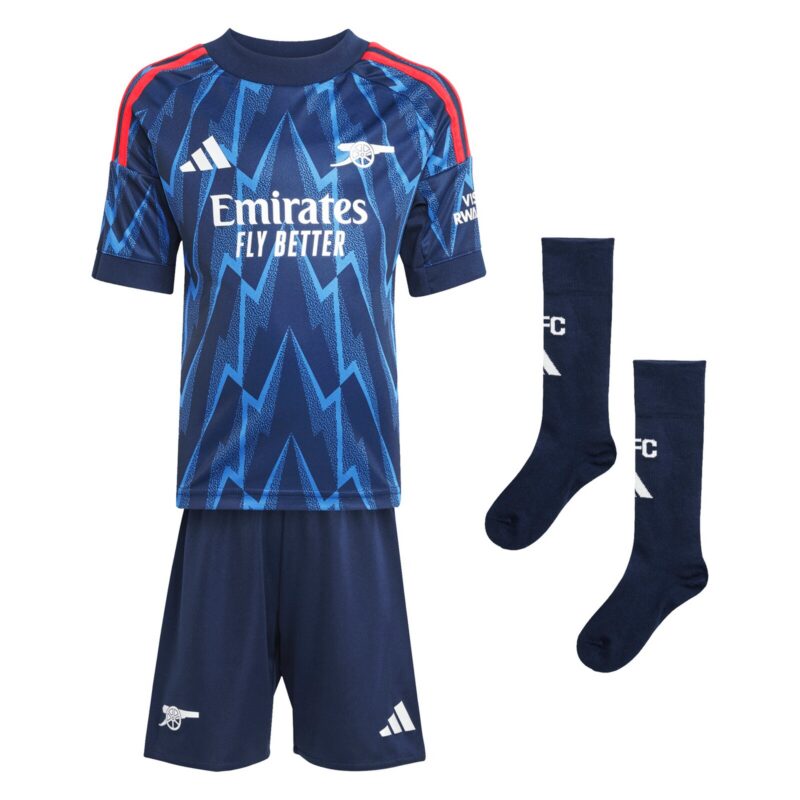 Arsenal adidas Away Minikit 2025-26 with Rice 41 printing