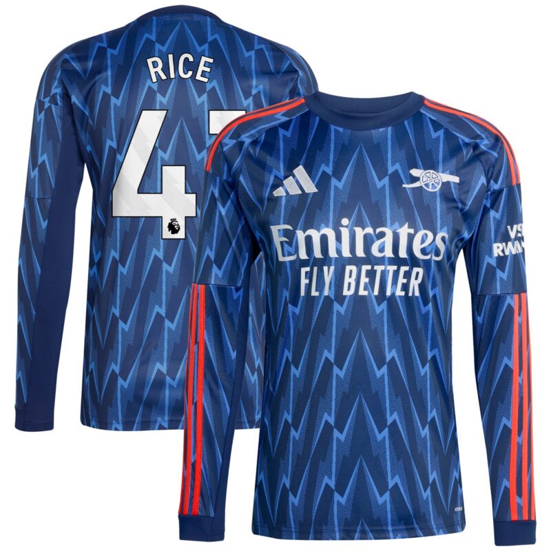 A2B image: arsenal-adidas-away-shirt-2025-26-long-sleeve-with-rice-41-printing Arsenal adidas Away Shirt 2025-26 - Long Sleeve with Rice 41 printing
