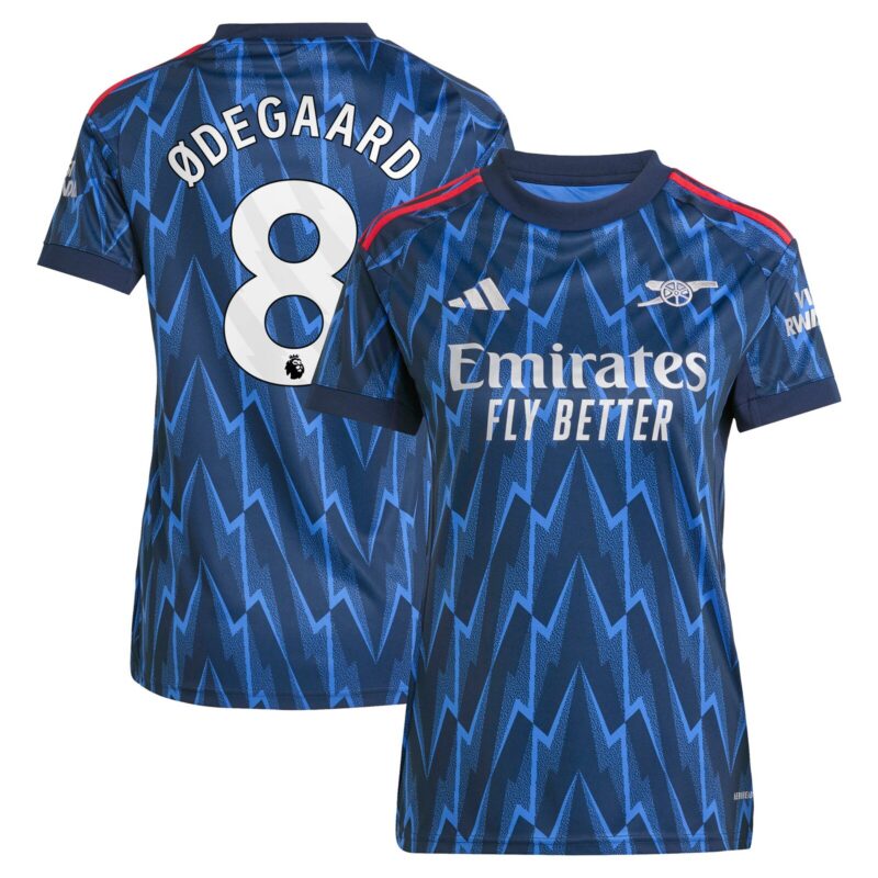 A2B image: arsenal-adidas-away-shirt-2025-26-womens-with-odegaard-8-printing Arsenal adidas Away Shirt 2025-26 - Womens with Ødegaard 8 printing