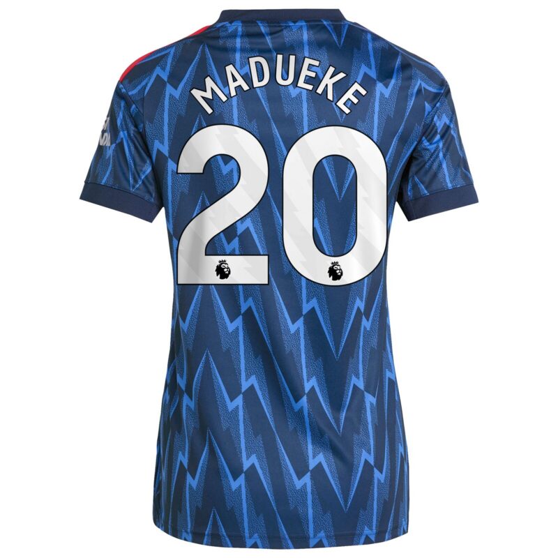 Arsenal adidas Away Shirt 2025-26 - Womens with Madueke 20 printing