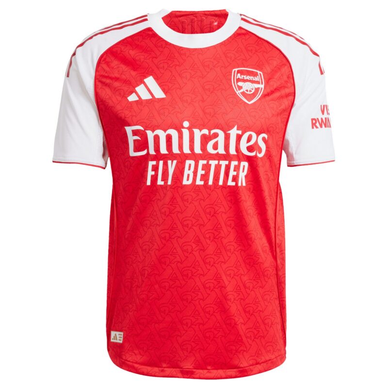 Arsenal adidas Home Authentic Shirt 2025-26 with Gyökeres 14 printing