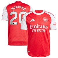 Arsenal adidas Home Authentic Shirt 2025-26 with Madueke 20 printing