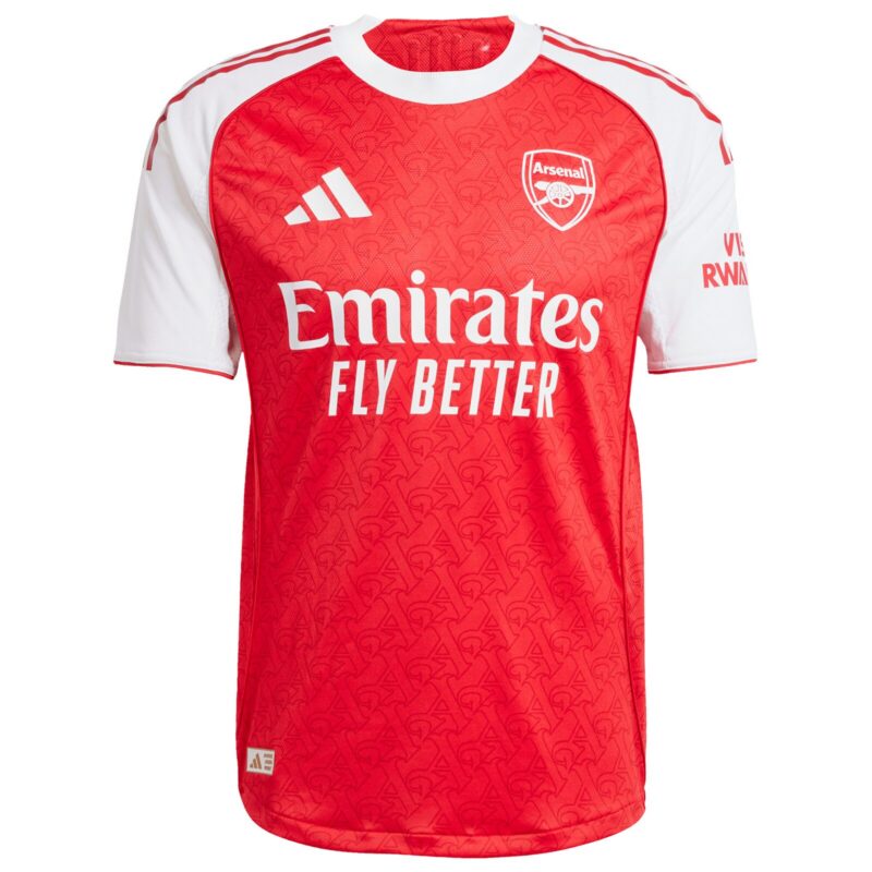 Arsenal adidas Home Authentic Shirt 2025-26 with Madueke 20 printing