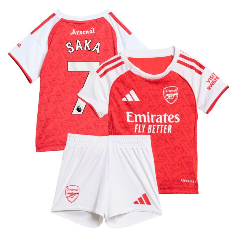 Arsenal adidas Home Babykit 2025-26 with Saka 7 printing