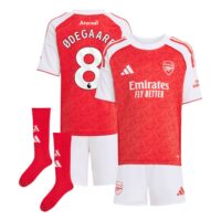 Arsenal adidas Home Minikit 2025-26 with Ødegaard 8 printing