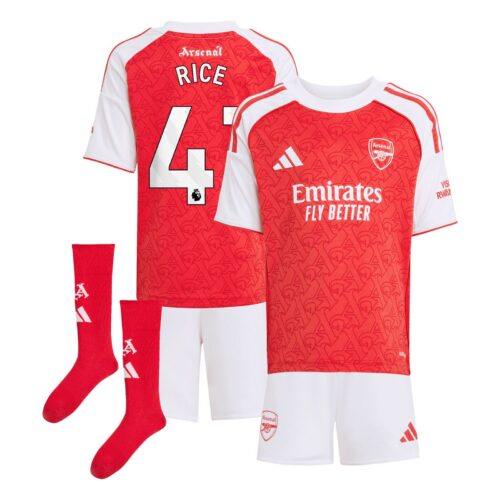 Arsenal adidas Home Minikit 2025-26 with Rice 41 printing