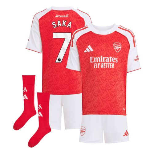 Arsenal adidas Home Minikit 2025-26 with Saka 7 printing