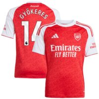 A2B image: arsenal-adidas-home-shirt-2025-26-kids-with-gyokeres-14-printing Arsenal adidas Home Shirt 2025-26 - Kids with Gyökeres 14 printing