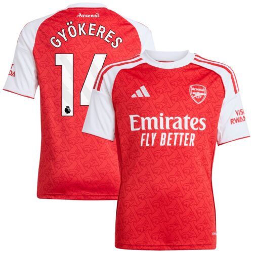 A2B image: arsenal-adidas-home-shirt-2025-26-kids-with-gyokeres-14-printing Arsenal adidas Home Shirt 2025-26 - Kids with Gyökeres 14 printing