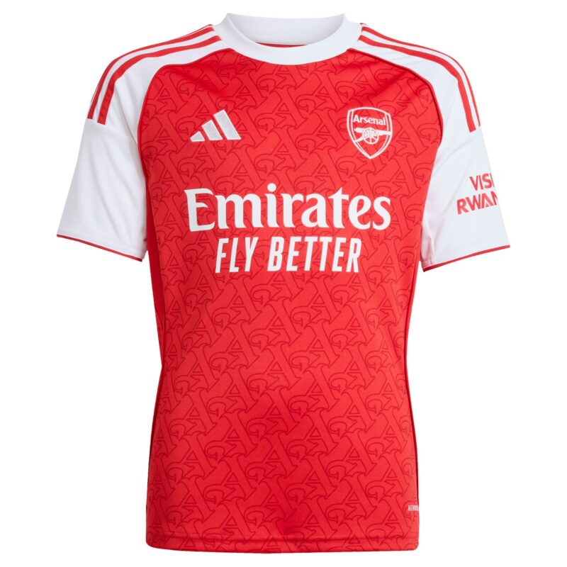 A2B image: arsenal-adidas-home-shirt-2025-26-kids-with-gyokeres-14-printing Arsenal adidas Home Shirt 2025-26 - Kids with Gyökeres 14 printing