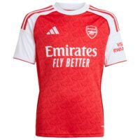 Arsenal adidas Home Shirt 2025-26 - Kids with Madueke 20 printing