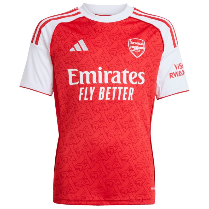 Arsenal adidas Home Shirt 2025-26 - Kids with Madueke 20 printing