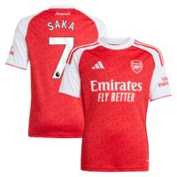 A2B image: arsenal-adidas-home-shirt-2025-26-kids-with-saka-7-printing Arsenal adidas Home Shirt 2025-26 - Kids with Saka 7 printing