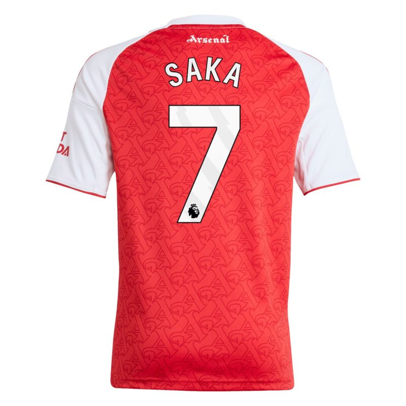 A2B image: arsenal-adidas-home-shirt-2025-26-kids-with-saka-7-printing Arsenal adidas Home Shirt 2025-26 - Kids with Saka 7 printing