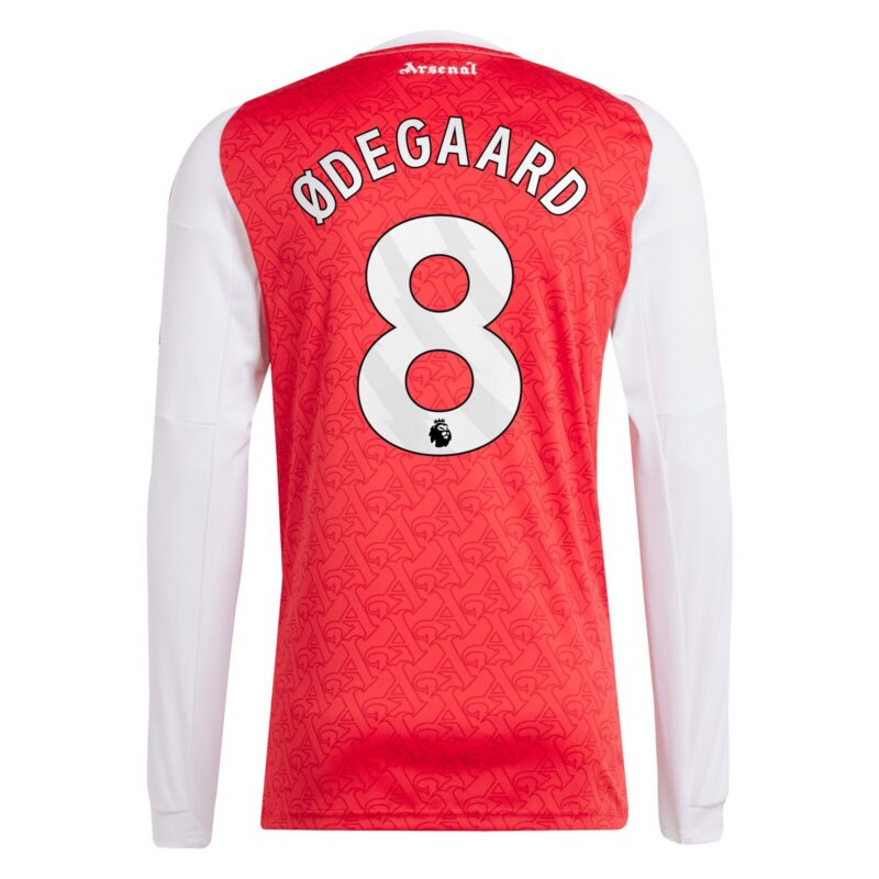 A2B image: arsenal-adidas-home-shirt-2025-26-long-sleeve-with-odegaard-8-printing Arsenal adidas Home Shirt 2025-26 - Long Sleeve with Ødegaard 8 printing