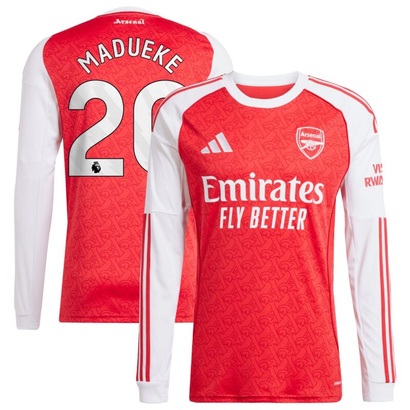 A2B image: arsenal-adidas-home-shirt-2025-26-long-sleeve-with-madueke-20-printing Arsenal adidas Home Shirt 2025-26 - Long Sleeve with Madueke 20 printing