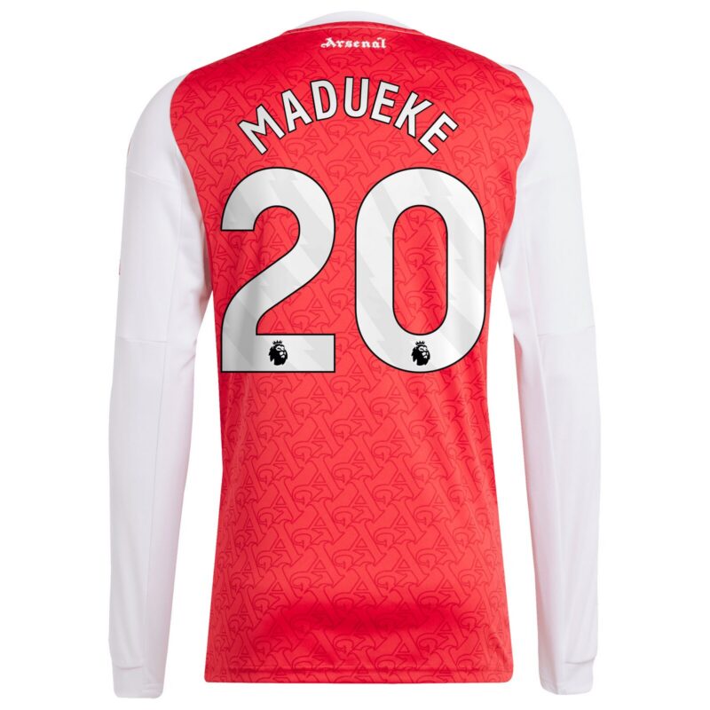 A2B image: arsenal-adidas-home-shirt-2025-26-long-sleeve-with-madueke-20-printing Arsenal adidas Home Shirt 2025-26 - Long Sleeve with Madueke 20 printing