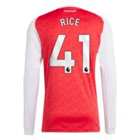 A2B image: arsenal-adidas-home-shirt-2025-26-long-sleeve-with-rice-41-printing Arsenal adidas Home Shirt 2025-26 - Long Sleeve with Rice 41 printing