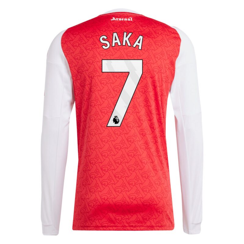 A2B image: arsenal-adidas-home-shirt-2025-26-long-sleeve-with-saka-7-printing Arsenal adidas Home Shirt 2025-26 - Long Sleeve with Saka 7 printing