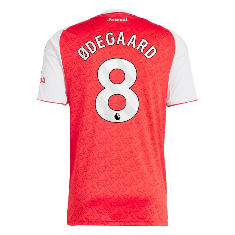 Arsenal adidas Home Shirt 2025-26 with Ødegaard 8 printing