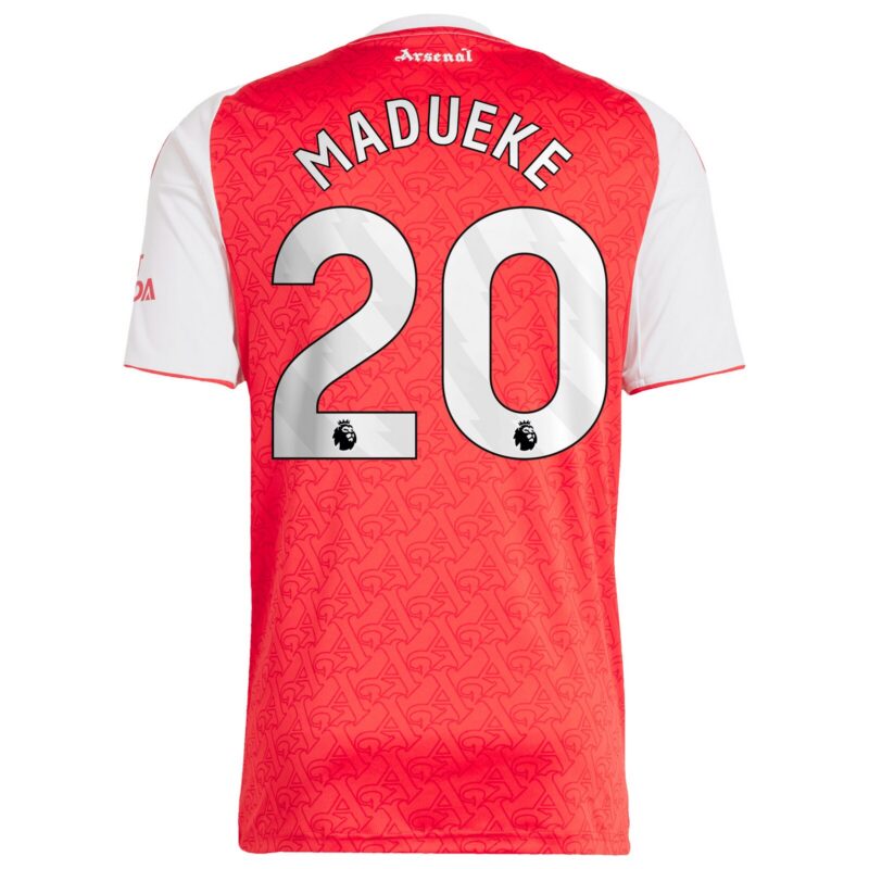 Arsenal adidas Home Shirt 2025-26 with Madueke 20 printing