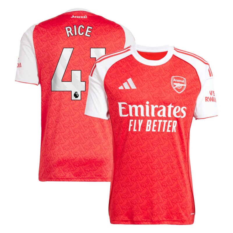 Arsenal adidas Home Shirt 2025-26 with Rice 41 printing