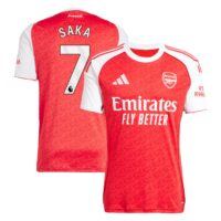 Arsenal adidas Home Shirt 2025-26 with Saka 7 printing