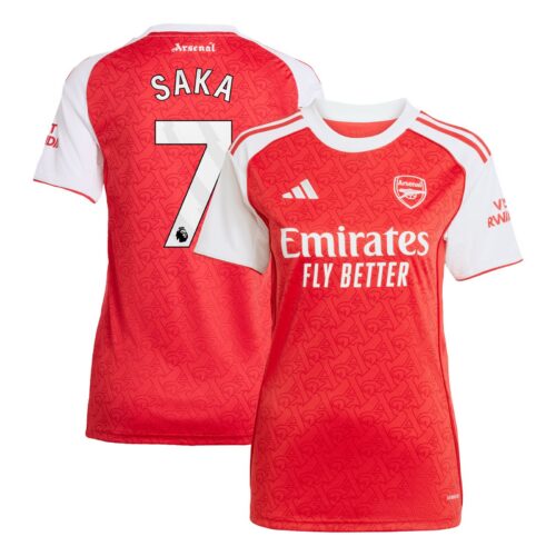 Arsenal adidas Home Shirt 2025-26 - Womens with Saka 7 printing