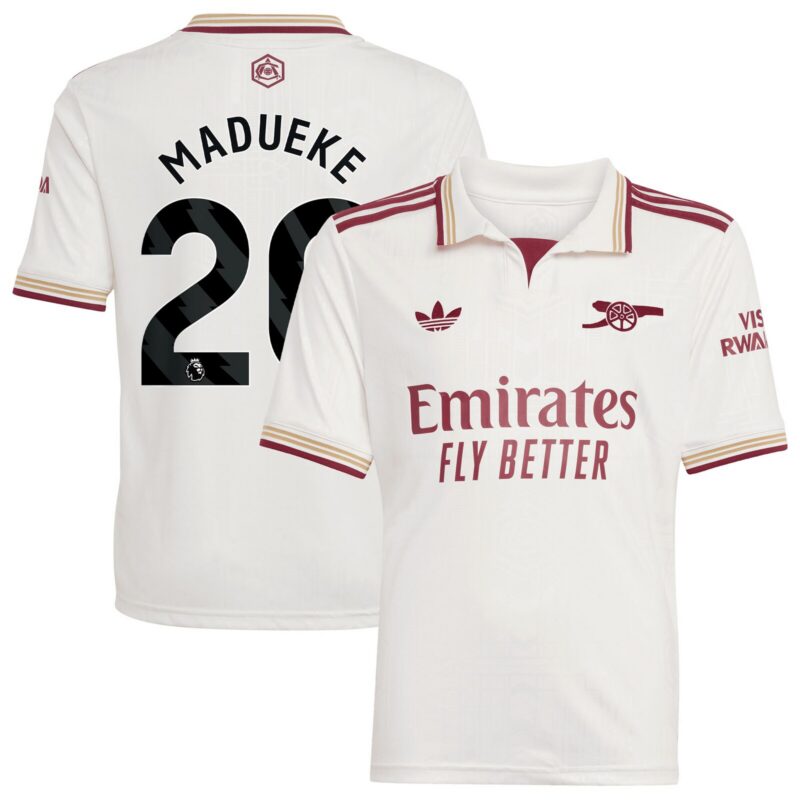 Arsenal adidas Third Shirt 2025-26 - Kids with Madueke 20 printing