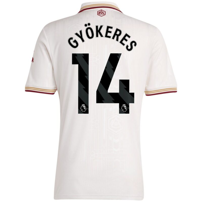 Arsenal adidas Third Shirt 2025-26 with Gyökeres 14 printing