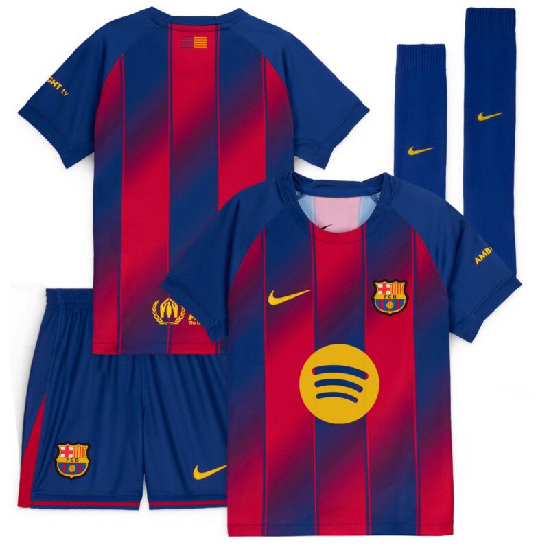Barcelona Nike Home Stadium Kit 2025-26 - Little Kids