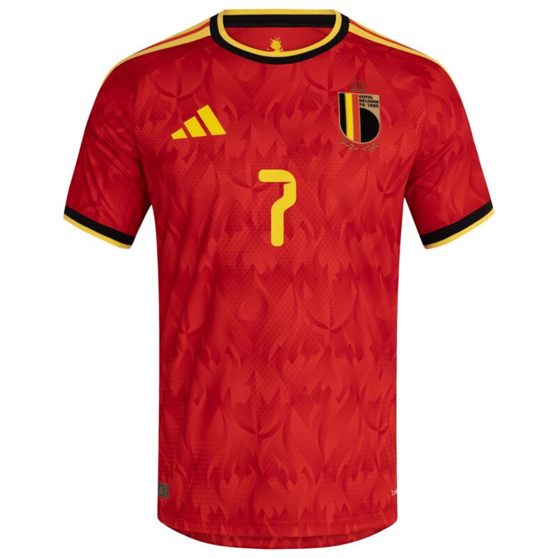 Belgium adidas Home Authentic Shirt 2026 with De Bruyne 7 printing
